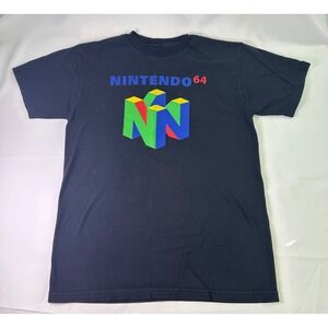 Nintendo 64 N64 Black T-Shirt‎ Men's Retro Gaming Graphic Tee Vintage Style